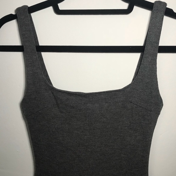 LAST1✨Charcoal Ribbed Midi Dress - Picture 4 of 6